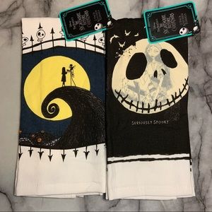 4 Disney Tim Burton Nightmare Before Christmas Kitchen Towels NWT $40